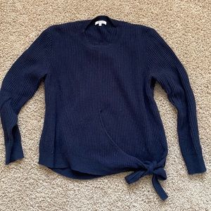 Madewell navy wrap sweater with tie